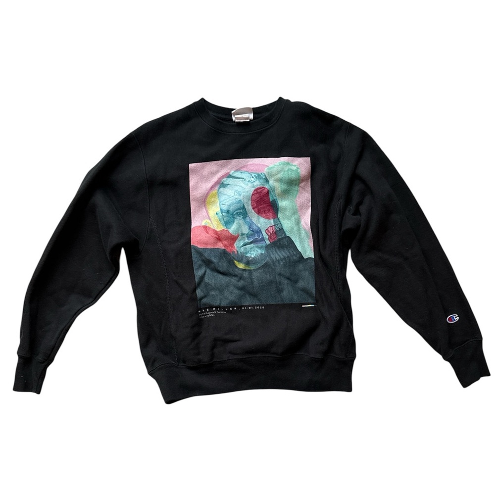 Champion Black Multicolor Graphic Men's Crewneck Post Malone Sweater